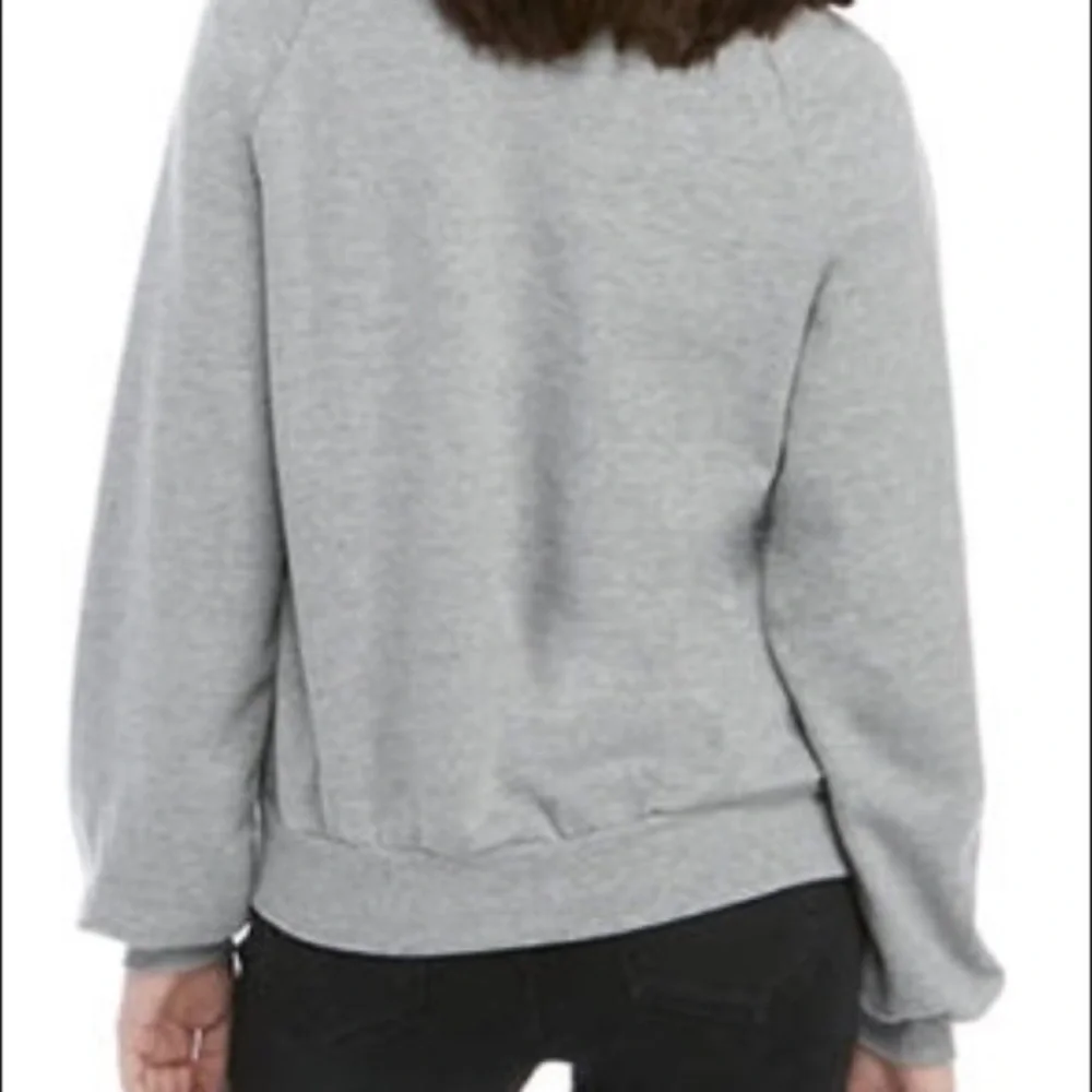 REBELLIOUS ONE grey fleece graphic pullover shirt